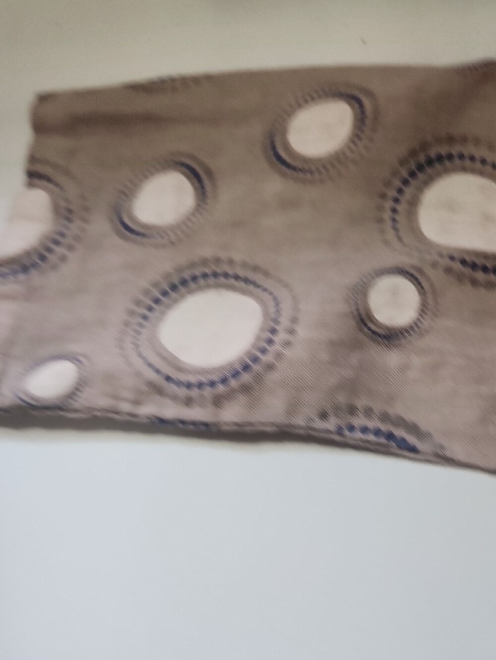 Cherish Polka Dot Blouse in Beige, Navy, & White 100% Linen - Picture 4 of 11